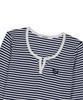 DYSFUNCT Stripe Round Embraider T-Shirt(Navy)