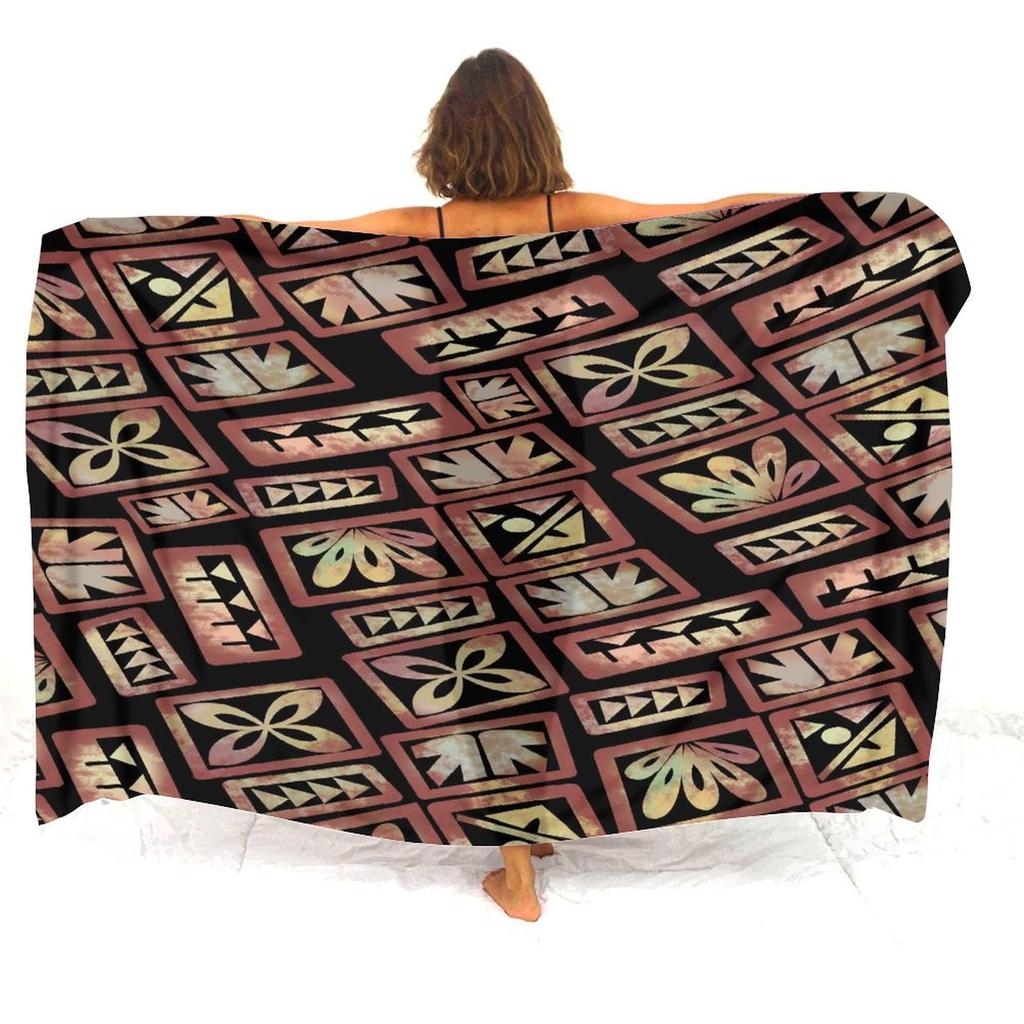 Pacific Island Beach Towel Women's Salone Polynesian Tribe Ethnic Style Cape Hawaii Beach Vacation Towels
