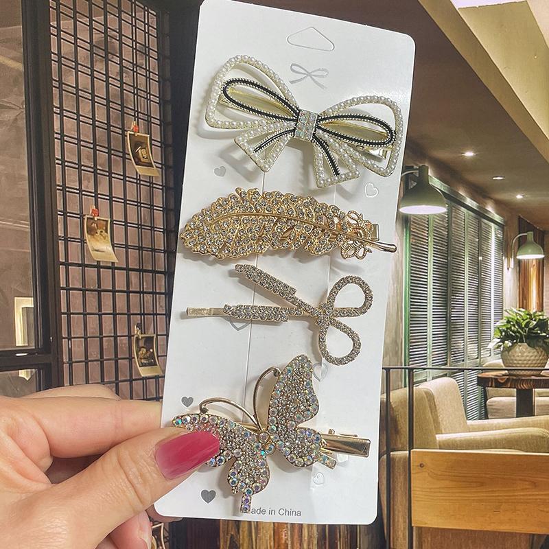 Pearl Hair Clip For Women Korean Hairpins Girl Geometric Crystal Hair Barrettes Fashion New Hairgrip Headwear Hair Accessories