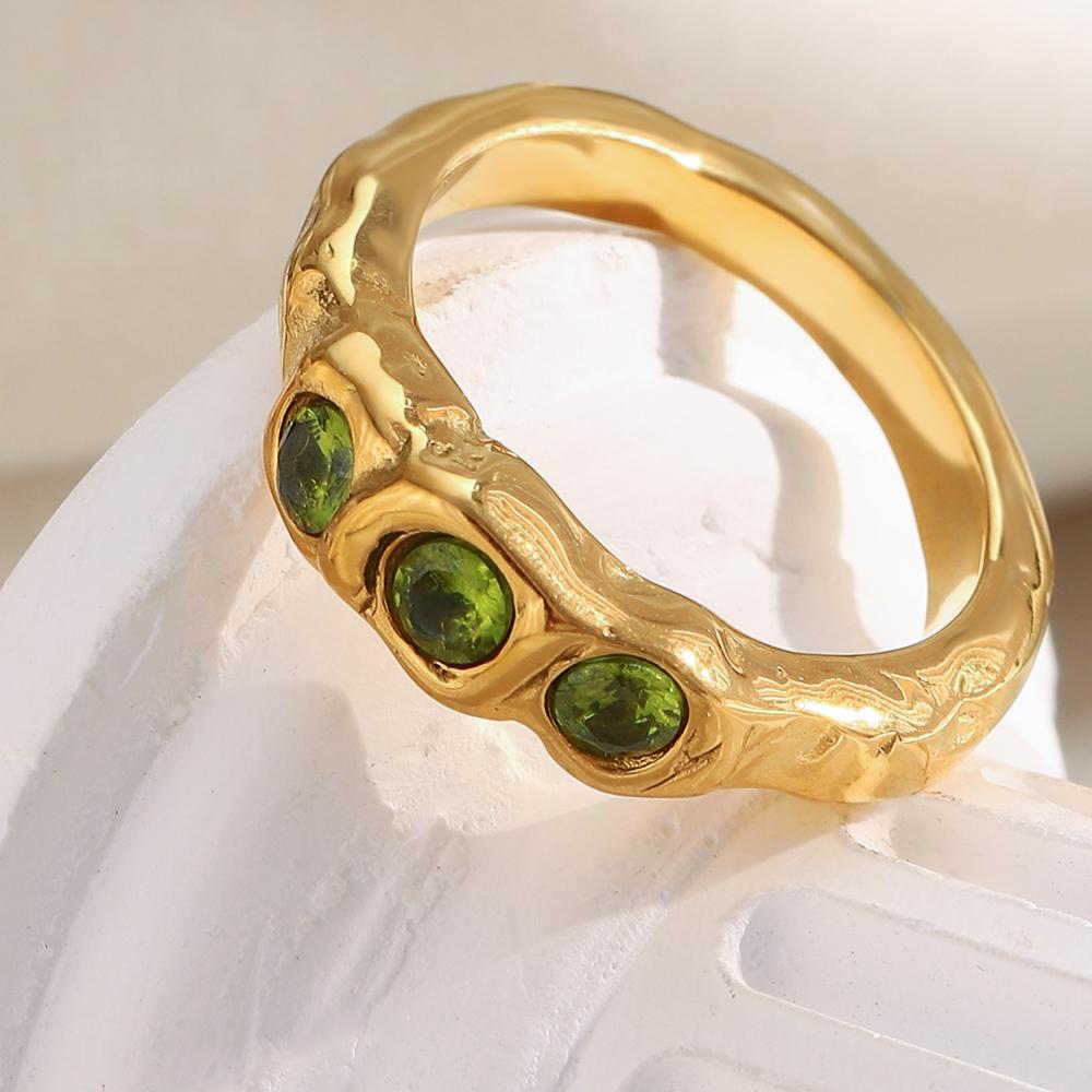 

2025 Green Inlaid Zircon Women s Ring Fashion Daily Jewelry Accessories Gift 8