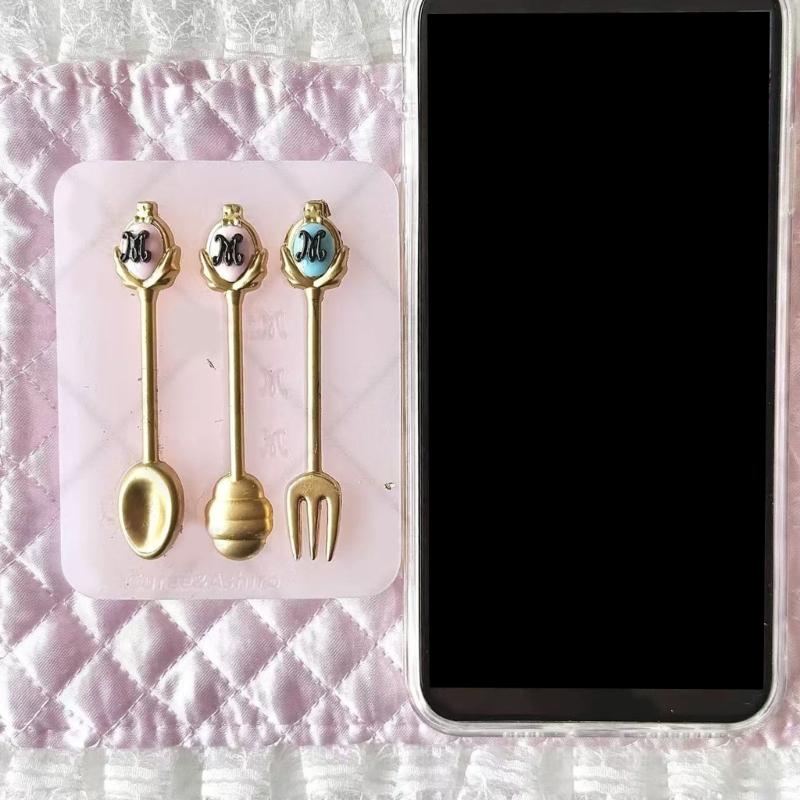 Silicone Spoon And Fork Mold For Baking Craft Soap Candle Making Heat Resistant Food Grade Flexible Kitchen Tool
