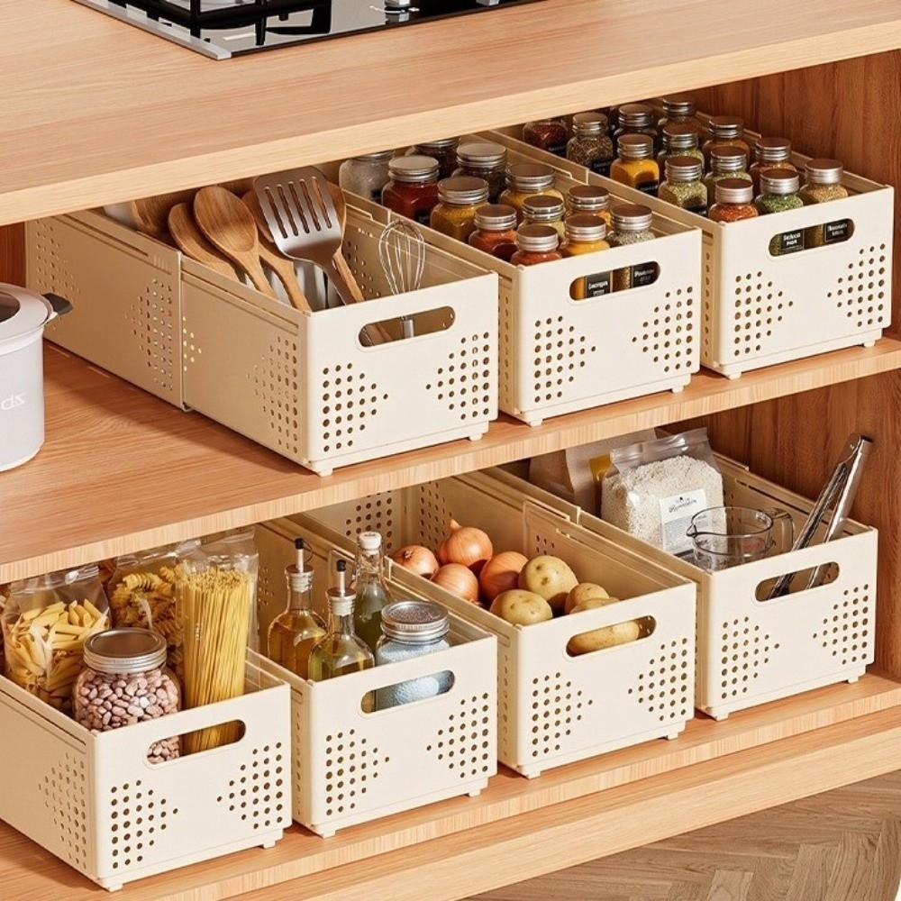Space Saving Cabinet Storage Box Plastic Expandable Organizer Durable Retractable Storage Box Home