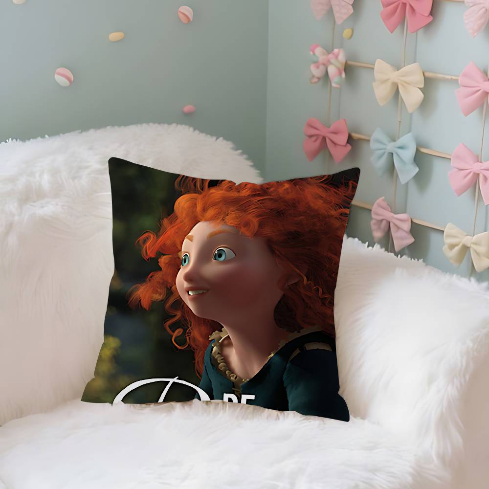 Princess Brave Merida Case Plush Fabric Soft Pillowcase Double Sided Print Cushion Cover Household Gifts