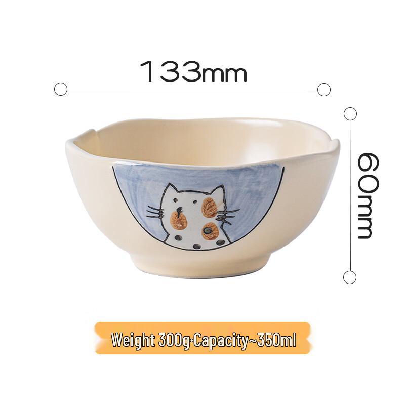 Abay Japanese Hand-painted Ceramic Rice Bowl