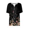 Women's Fashionable Casual Short-sleeved Retro Printed V-neck Top