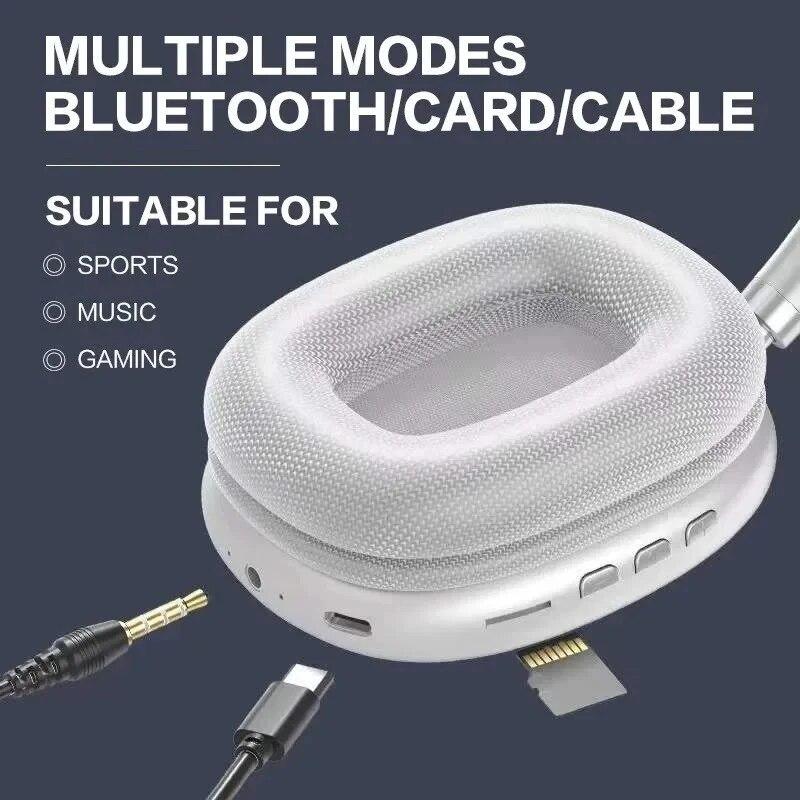 Drahtlose Bluetooth-Kopfhörer mit Mikrofon, Headsets mit Geräuschunterdrückung, Stereo-Sound-Ohrhörer, Sport-Gaming-Kopfhörer, unterstützt TF-Karte