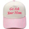 Go Ask Your Mom Embroidery Truck Driver Baseball Cap Color Matching Fun Men's and Women's Casual Sun Hats