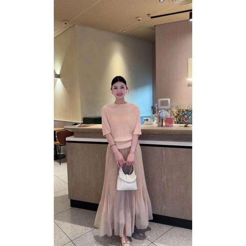 Fashion Black O-Neck Knitted Sweater Women Pullovers Summer Short Sleeve Knit Sweater Pullover Women Sueters