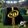 BSC Football Gelb und Schwarz Unity Decke Flanell Überwurf für Sofa, Innenbereich, Camping, Wohnzimmer, Büro, Stuhl und Bett Weiches Geburtstagsgeschenk