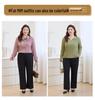 Winter 2025 Plus Size Fashionable High-Waist Straight-Leg Pants with Metal Accents for Middle-Aged Women, Size 6XL