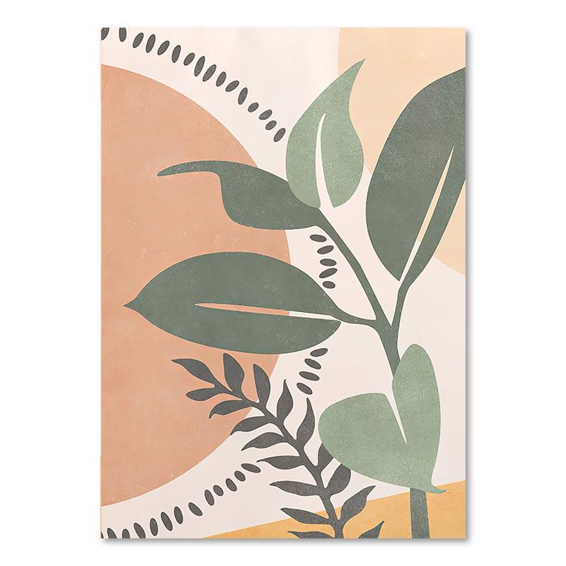 Boho Abstract Leaf Canvas Painting Monstera Rainbow Sun Posters Nordic Living Room Wall Art Pictures Prints For Home Decor