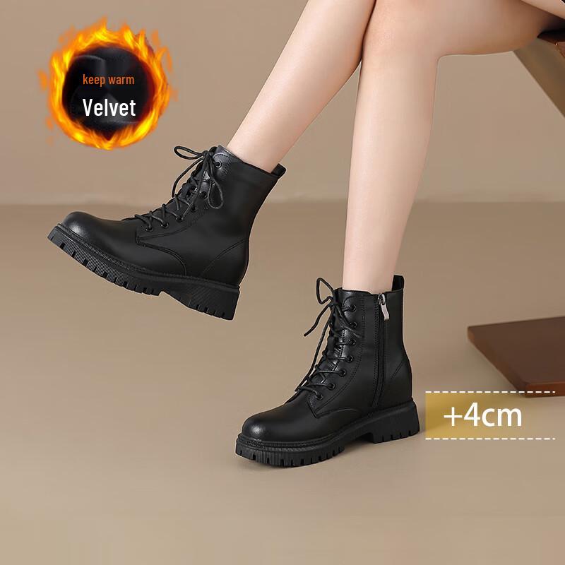 ZHR Women s Retro British Style Lace-Up Ankle Boots EU 37