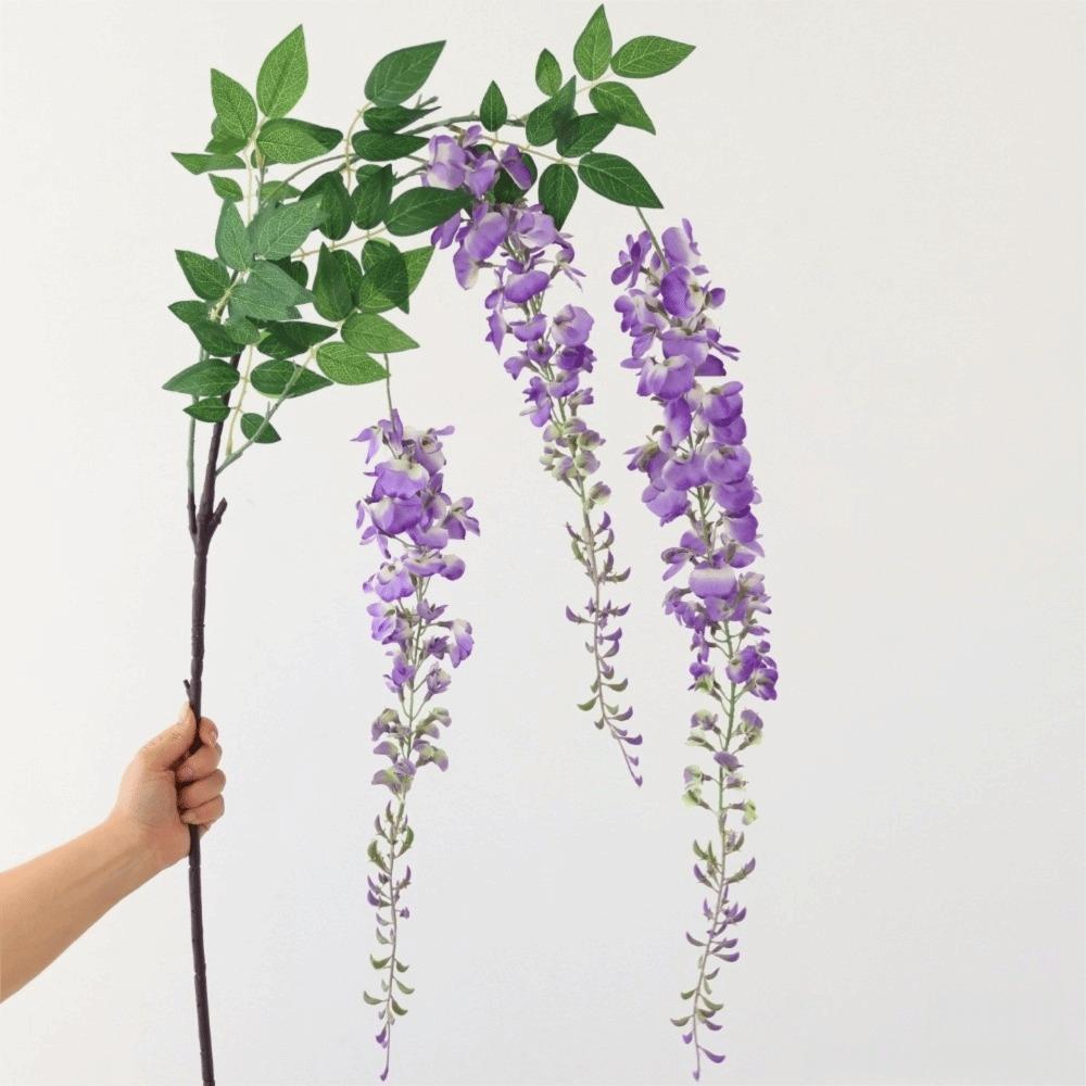 Lifelike Long Branch Artificial Flower 3 Forks 180cm Wisteria Flowers Hanging Decor Hanging Wisteria Home