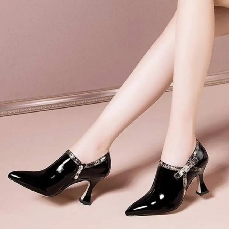 Botki damskie moda damska wysoka jakość czarne szpiczaste seksowne buty imprezowe pani wiosna i lato zielone buty ab765