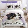 3PC Custom Name Pet Portrait Bedding Set Duvet Cover Closure Includes 1 Duvet Cover & 2 Pillowcases for Bedroom