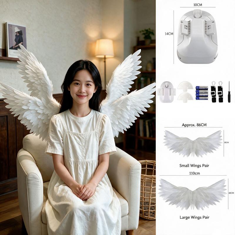 Halloween Christmas Devil Wings Cosplay Angel Wing  Wands Sets White Angel Fairy Feather Wings Wedding Birthday Party Props