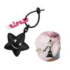 PU Flower Tree Star Pendant Keychain Cable Tie Keyring Bag Accessory Key Holder