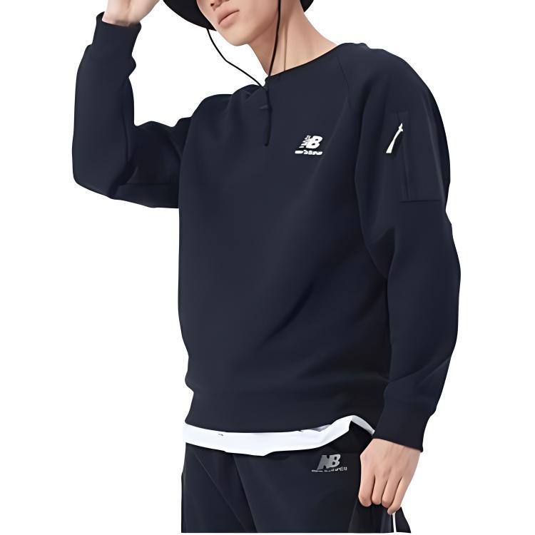 New Balance Men's New Balance Logo Printing Round Neck Pullover Black AMT21359-BK