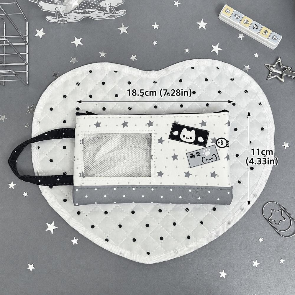 with Transparent Window Pencil Case Handheld Pencil Pouch Portable Pen Bag  Students