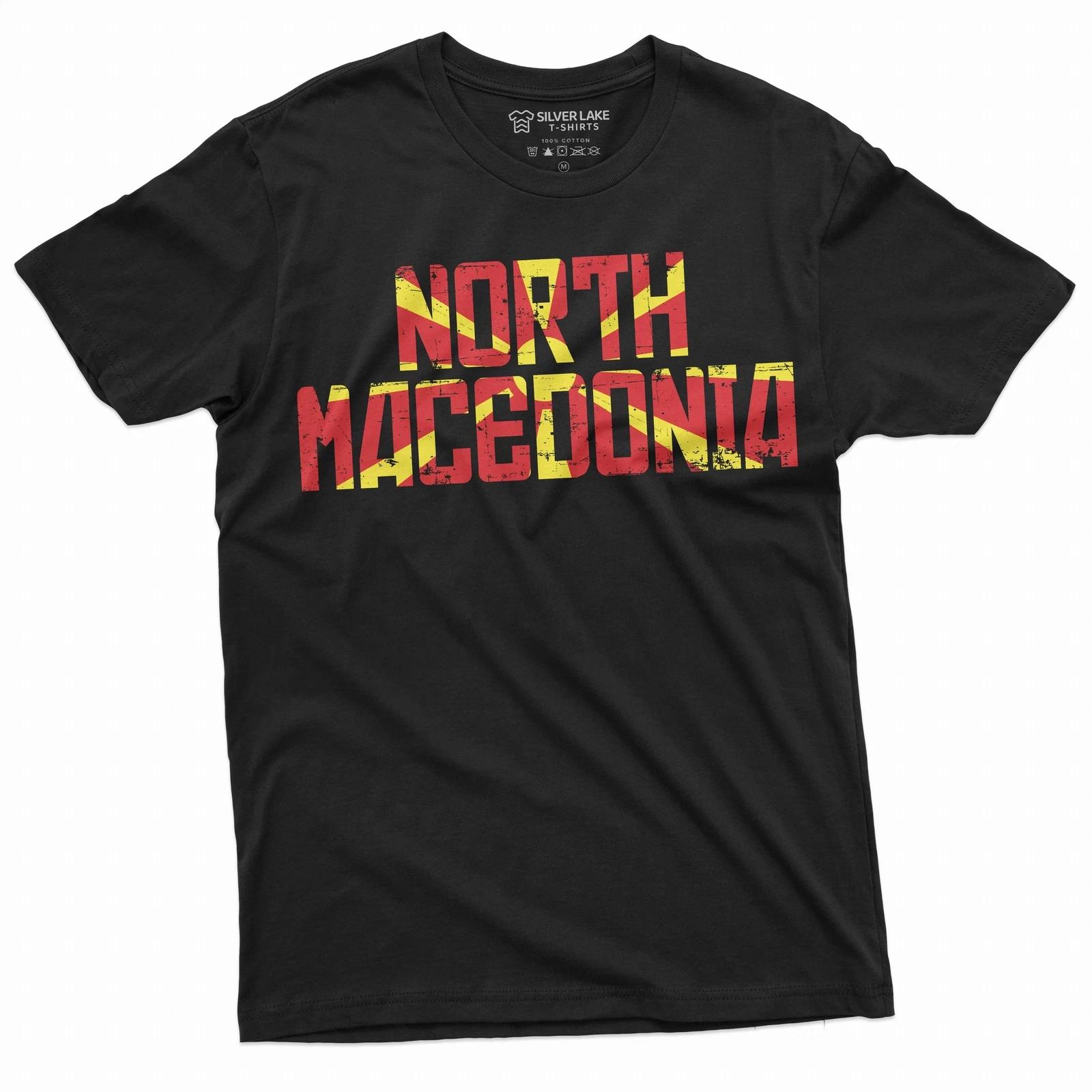 Men s North Macedonia T-shirt Macedonia Country coat of arms flag tee shirt XS