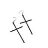European & American Simple Style Cross Earrings in Black, Gold & White Gold