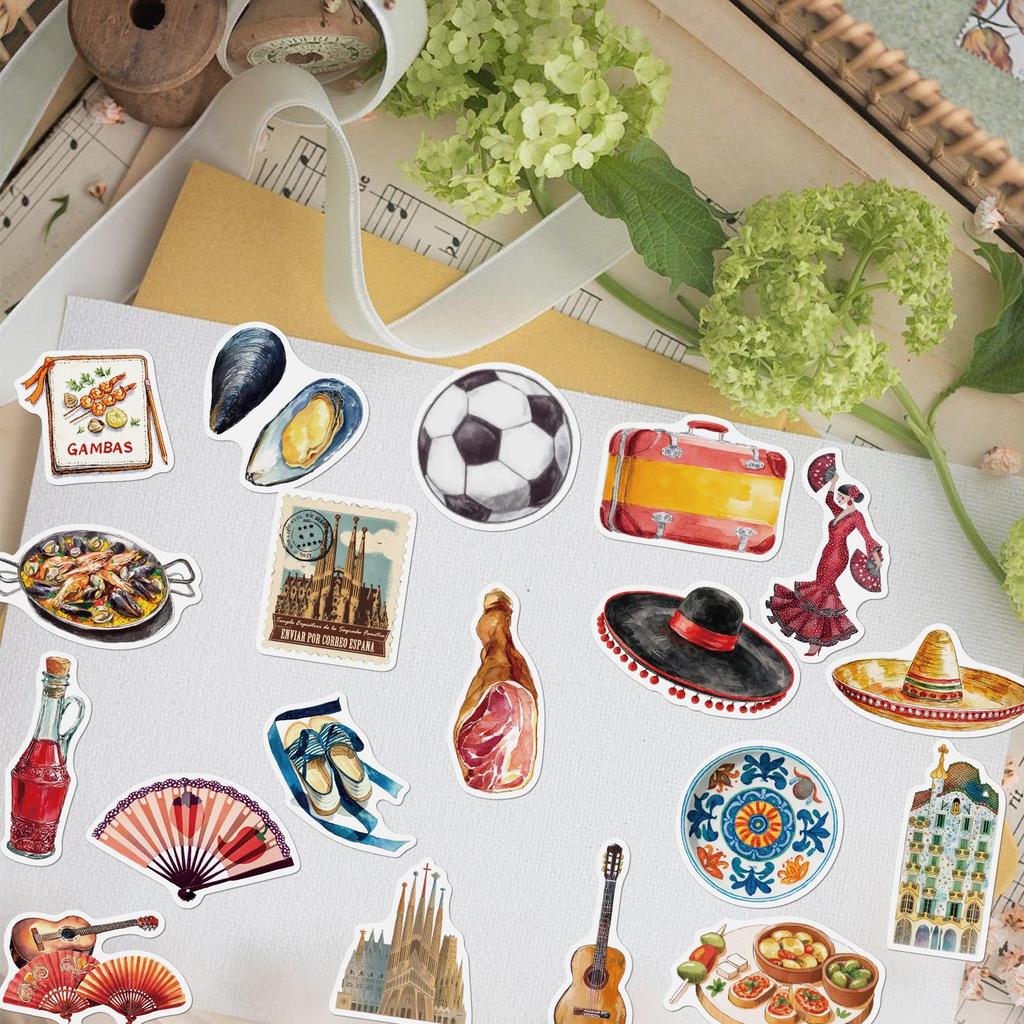 50 Spanish Aesthetic Graffiti Stickers for Guitar, Notebook, Suitcase, Skateboard