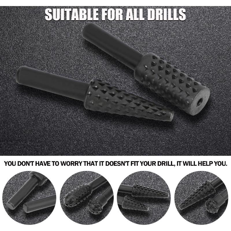 Set burghie rotative Rongon Pilă pentru sculptură în lemn Burghie cu râpă de 5 buc, 1/4" 6mm Putere instrument