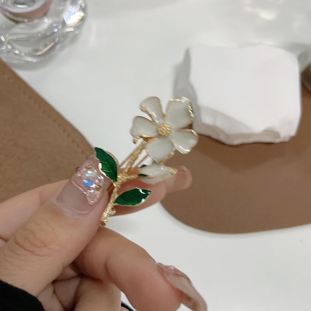 Retro French Flower Hair Clip for Women - Summer Side Bangs Fairy Hairpin Headwear