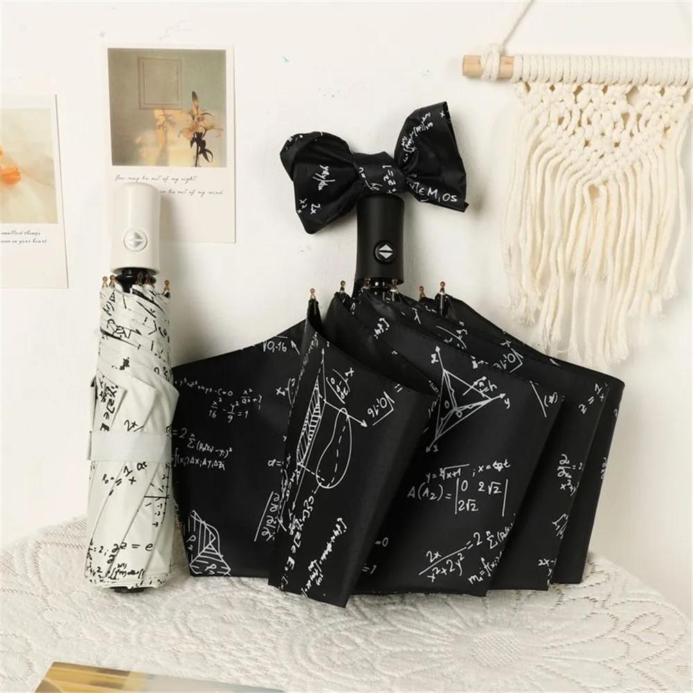 Folding Sun Umbrellas Automatic Umbrella Portable Student Mathematics Umbrella Travel Anti-UV Parasol Gifts For Friends Design