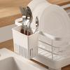 Kitchen Cutlery Storage Rack Plastic Chopsticks Holder Wall Hanging Cutlery Drainage Basket Chopsticks Forks Storage Box