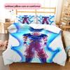 Dragon Ball Character Son Goku Pattern Bedding Home Decoration Birthday Gift (1 * Duvet Cover + 2 * Pillowcase, Without Core)