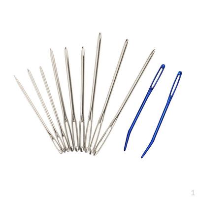 9pcs Large Eye Blunt + 2pcs Bent Tip for Yarn Sewing Darning