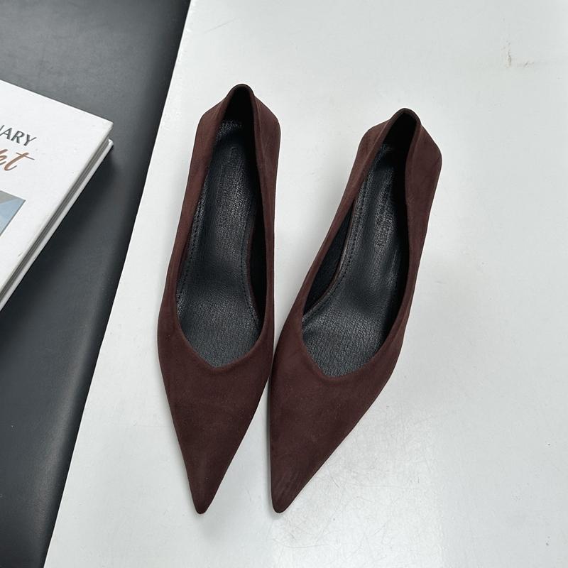 Fashion SUOJIALUN 2024 Autumn Pointed Toe Women Sexy Shallow Slip On Pumps Shoes Fashion Thin High Heel Ladies Elegant Dress Boat Shoes