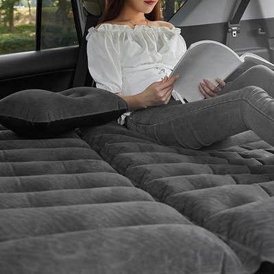 2-in-1 Multifunktionale aufblasbare Reise-Matratze PVC Beflockung Weiches Schlaf-Ruhe-Kissen für Auto SUV