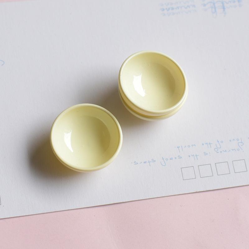 

10 шт., миниатюрная миска, блюдо, круглая, масштаб 1/12, кукольный домик, кухонный аксессуар для столовой белый