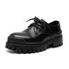 Men's Leather Shoes Spring British Platform Casual Derby Shoes Men's Dress Wedding Black Low Top Martin Boots 9516-K
