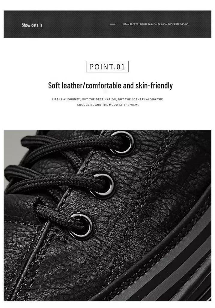 2026 Men's Black Crocodile Leather Waterproof Non-slip Casual Running Shoes