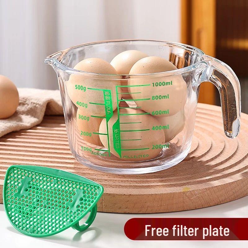 Large Capacity Heat-Resistant Glass Measuring Cup and Bowl