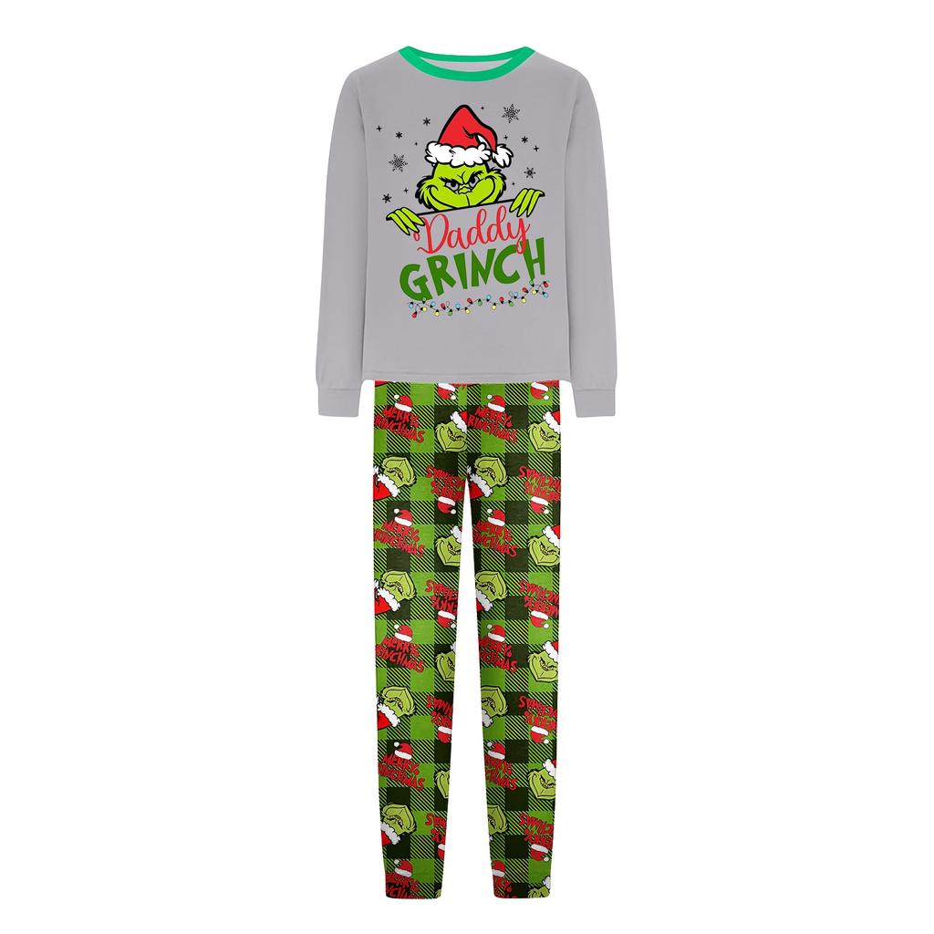 Print Cute Family Set Pajamas, Home Clothes, Family Set Long Sleeve Top Pants Set