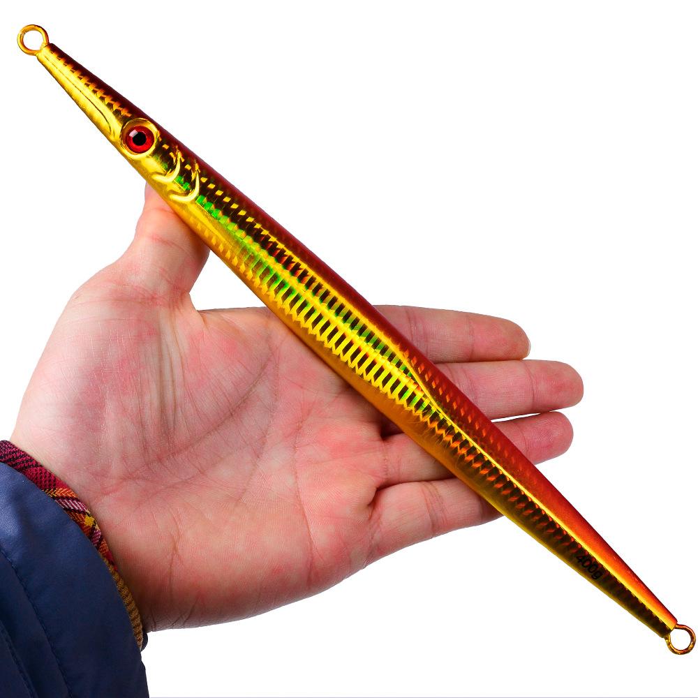 Lure Iron Plate Jig Sea Fishing Long Bar Quick Draw Iron Plate Lead Fish 60-400g Quick Sink Slow Shake Night Glow Iron Plate