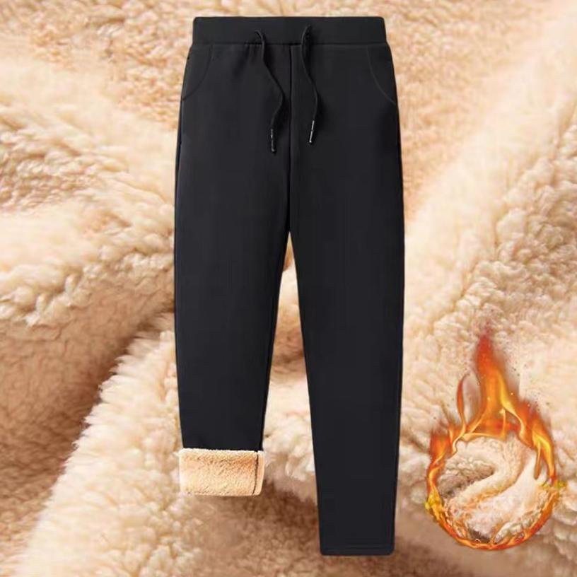 Pantaloni da jogging in pile spesso invernale da uomo, pantaloni con coulisse, fodera in lana, pantaloni sportivi casual alla moda, caldi e comodi, tute
