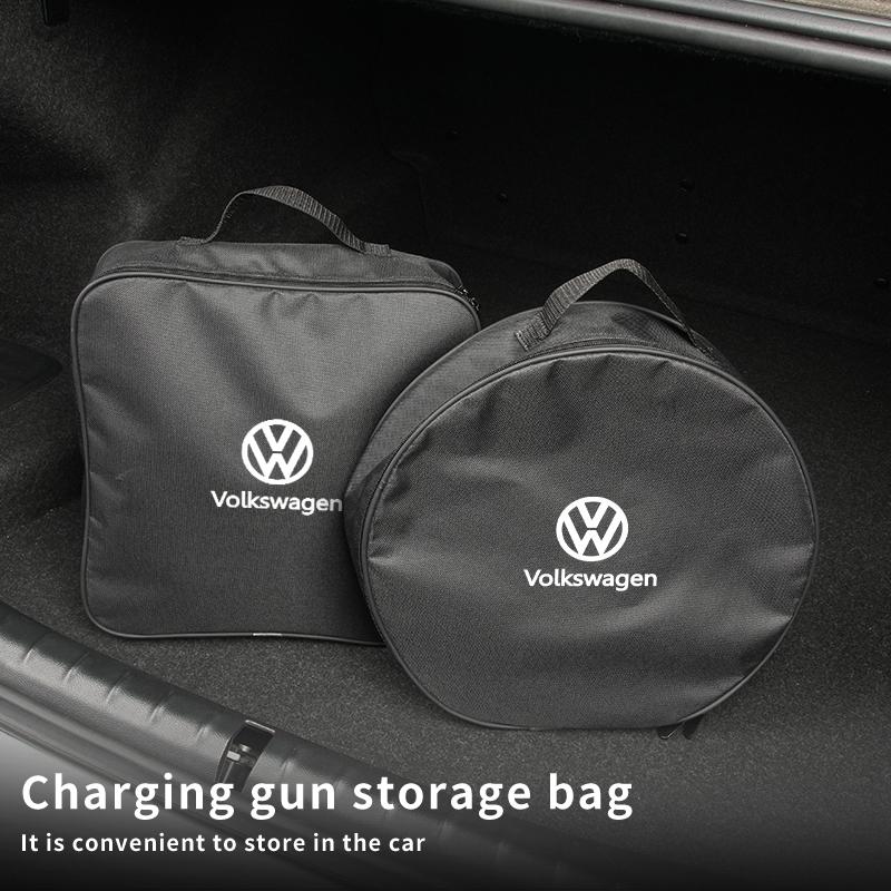 EV Car Charging Cable Storage Box Charger Cables Carry Bag Trunk Organizer For Volkswagen VW Scirocco Jetta Golf Passat Tiguan zy7