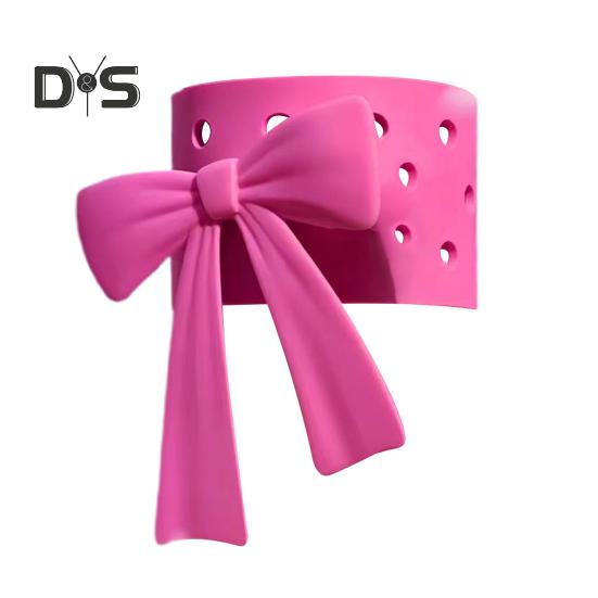 

Чехол для стакана для воды Quencher Adventure Tumbler 40 унций, украшение своими руками, многоразовый силиконовый чехол для бутылки с бантом, ручка для переноски, ремень розовый