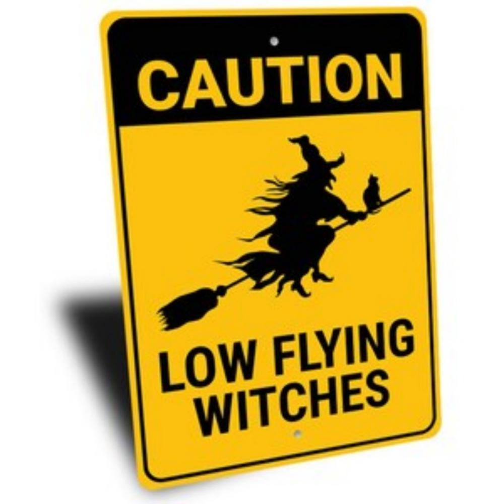 Low flying witch, flying witch, flying broom, witch lover, witch, halloween gift, spooky decoration, metal sign