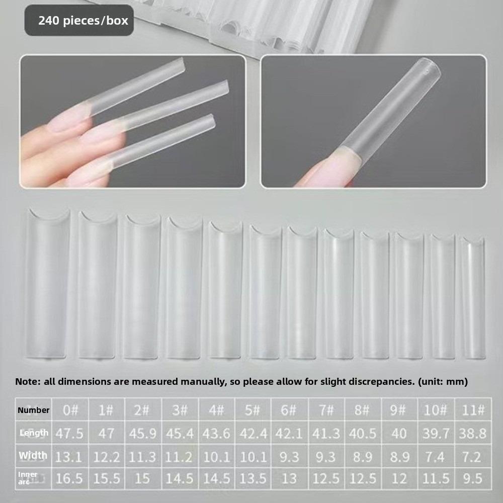 Coffin Shape Sandwich Nail Forms Ultra-Thin False Nails Nail Tips  for Profional Use In Nail Salons