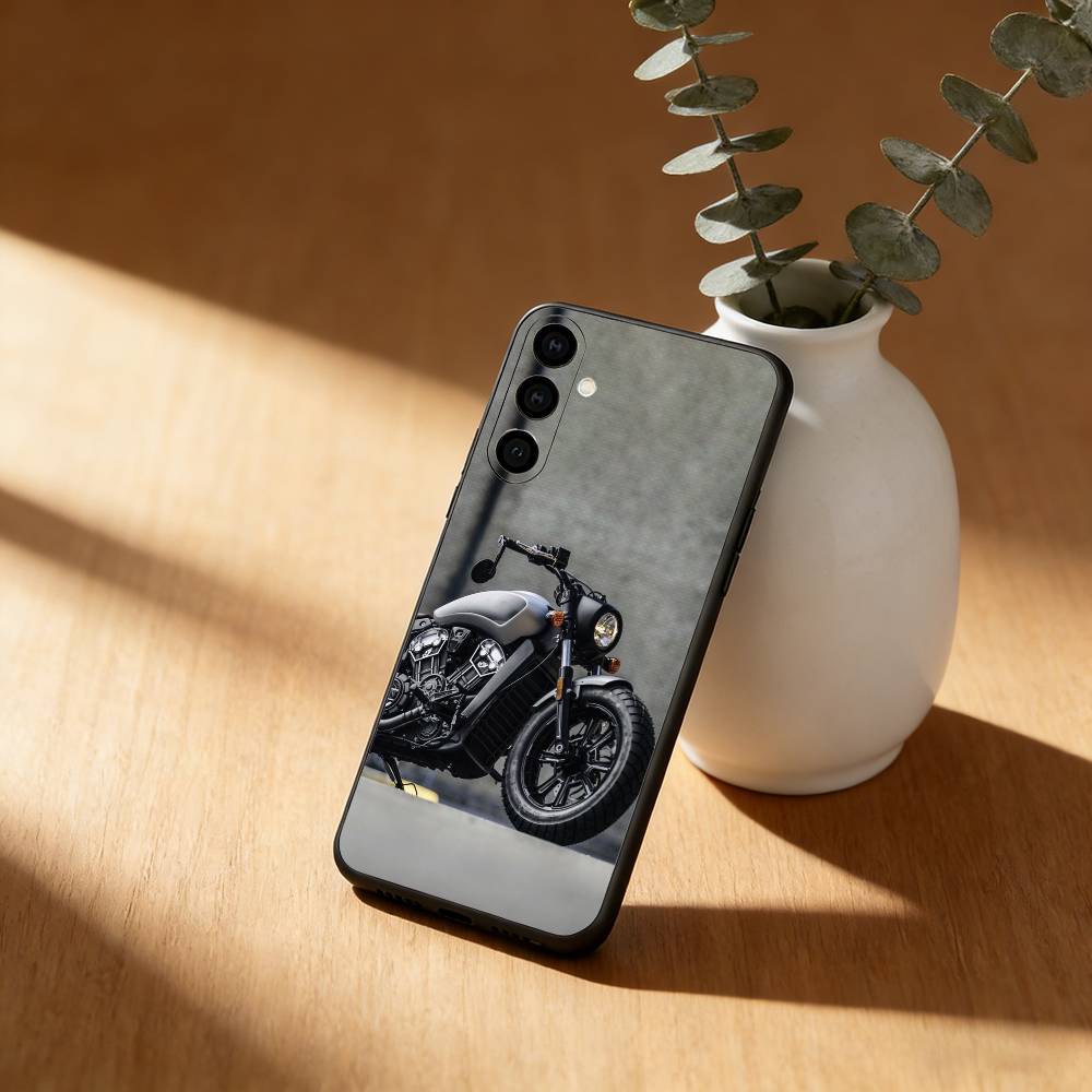 Motorrad Scout Handyhülle Für Samsung Galaxy A91,80,73,72 ,71,53,52,32 ,31,22,21s,20,Weiche Schwarze Hülle