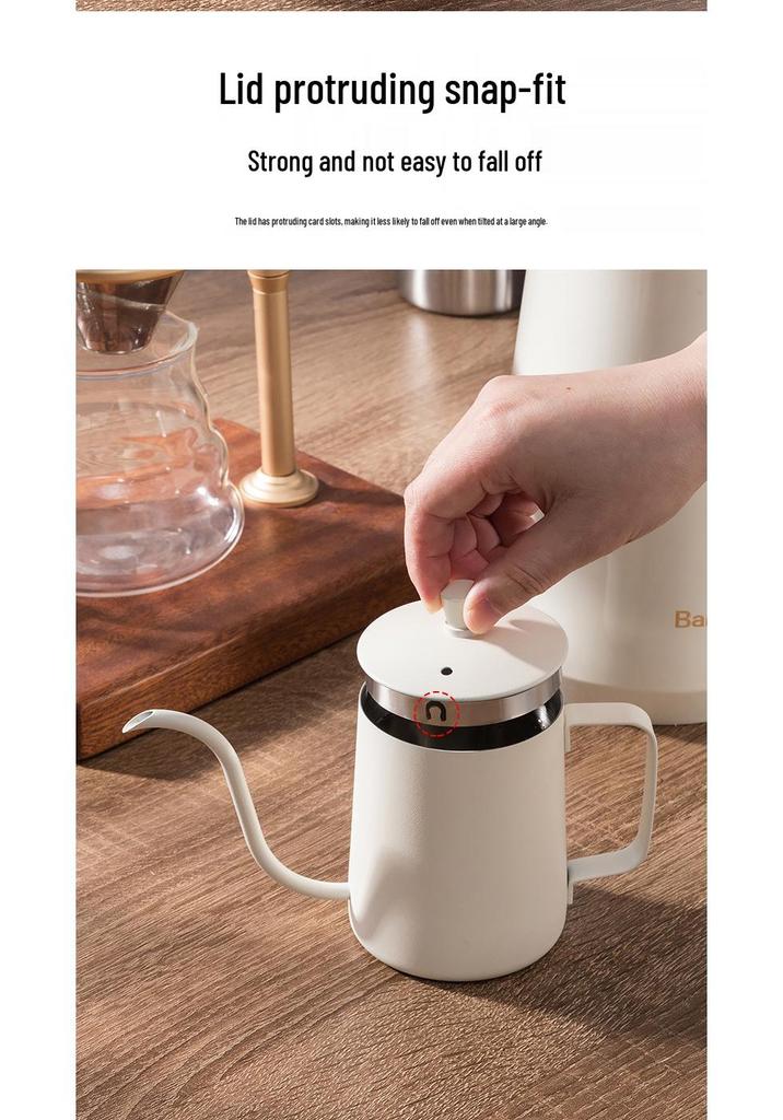 Cafetera Portátil de Acero Inoxidable 304 de Boca Estrecha con Pico Largo para Control Pour-Over
