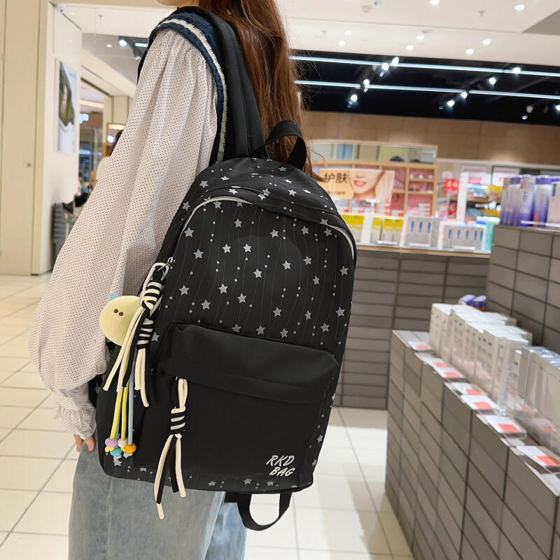 Rugzak met sterrenprint Dames Rugzak in College Stijl Schooltas Middelbare School