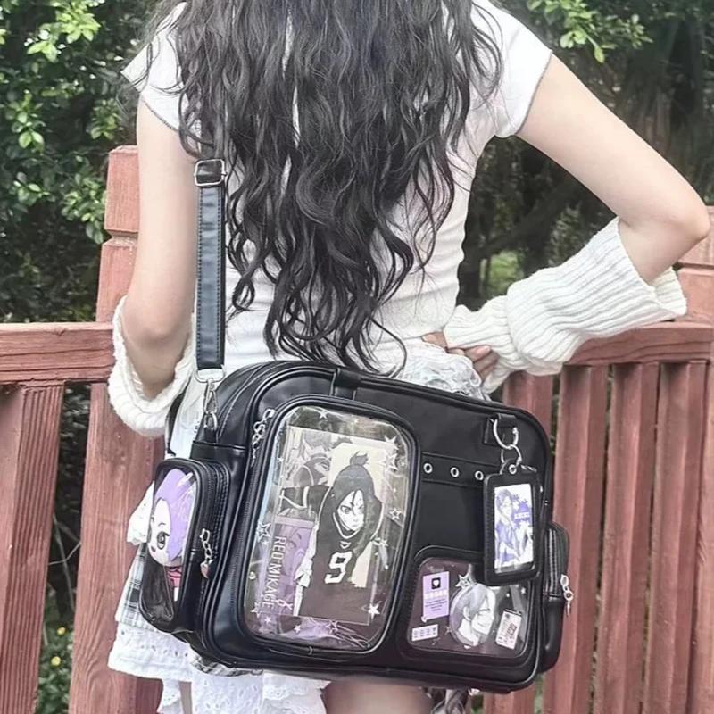 Dopamine DIY Women Ulzzang Ita Bags New Designer Clear Window Doll Show Backpacks Large Capacity Y2K Crossbody Bag for Concert