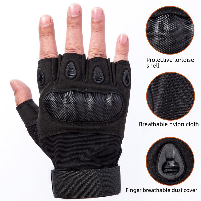 Black Hawk Taktiska Halvfingerhandskar - Halkfria, Slitstarka Ultra-Fiber för Utomhuscykling, Sport och Träning.